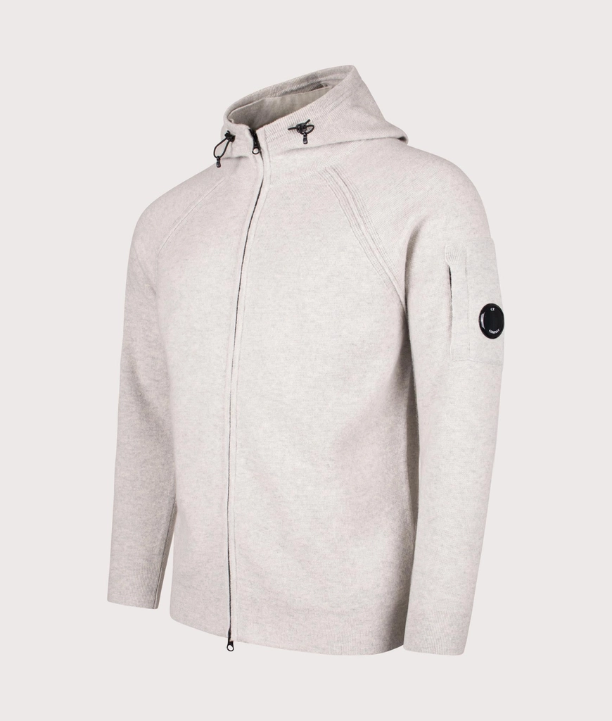 CP Company Mens Lambswool GRS Hooded Full Zip Sweater